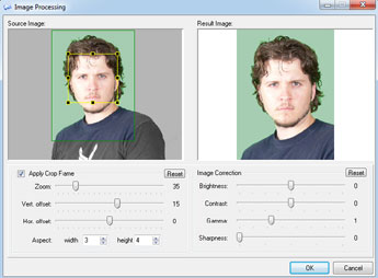 ID photo in Incardex software