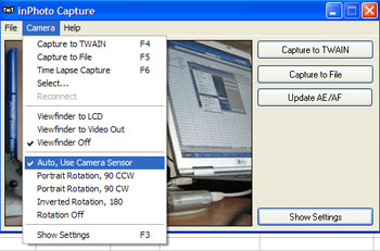 Olympus and Canon camera control software